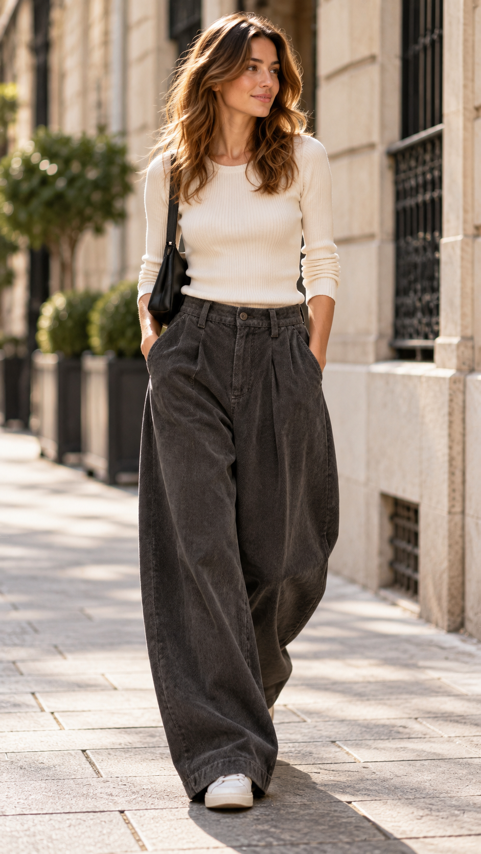 7529 Pantalon ample taille élastiquée à poches
