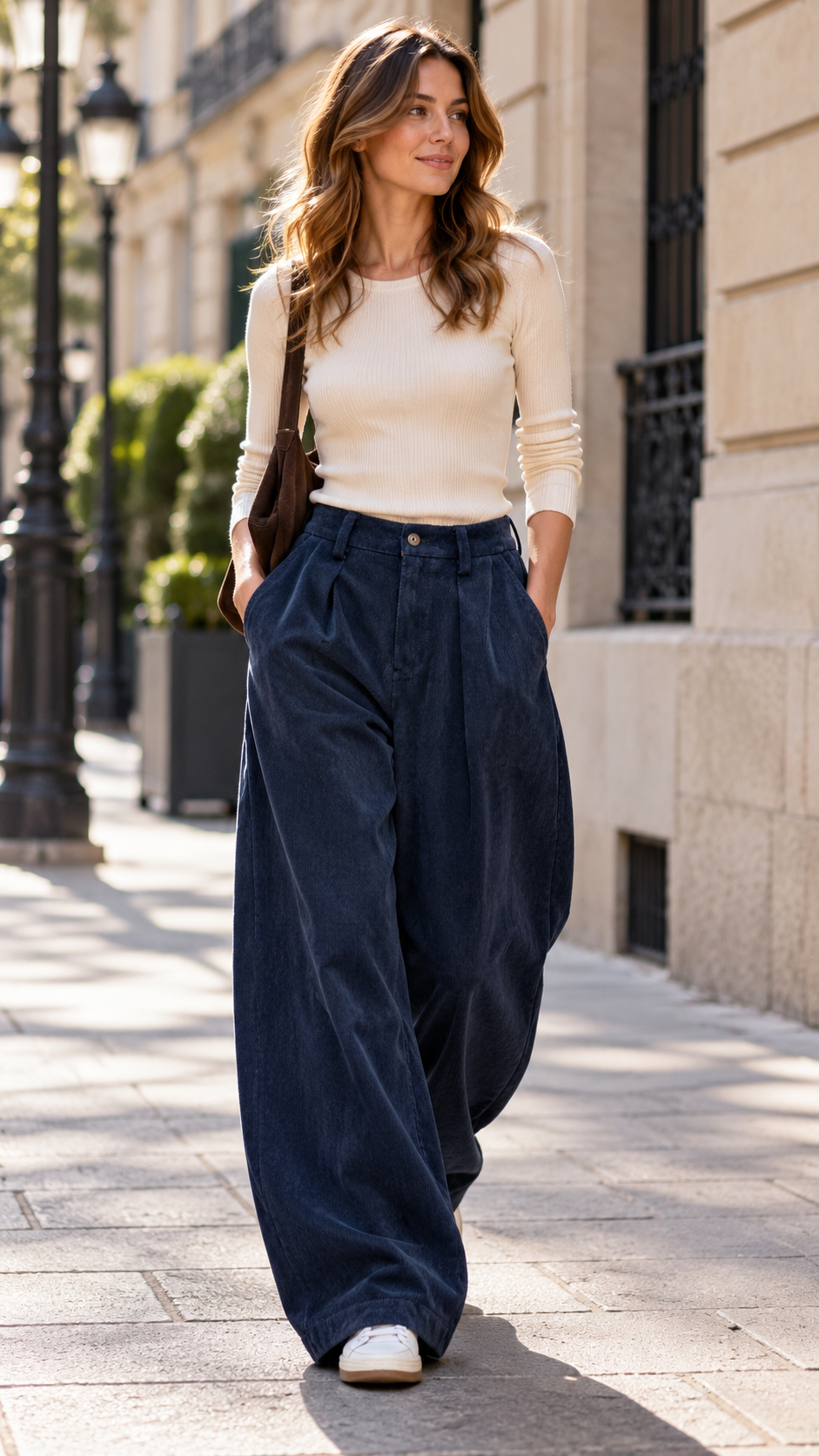 7529 Pantalon ample taille élastiquée à poches