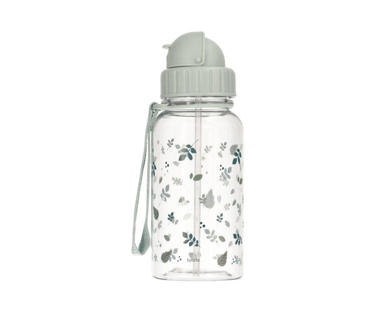 Bouteille en plastique Tritan avec motifs feuilles de sauge