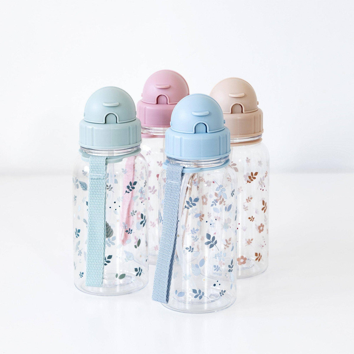 Bouteille en plastique Tritan avec motifs feuilles de sauge